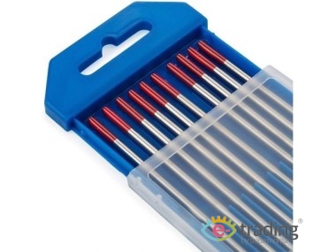 Electrodo de tungsteno para soldadura TIG rojo 2% Th, 1,6 mm